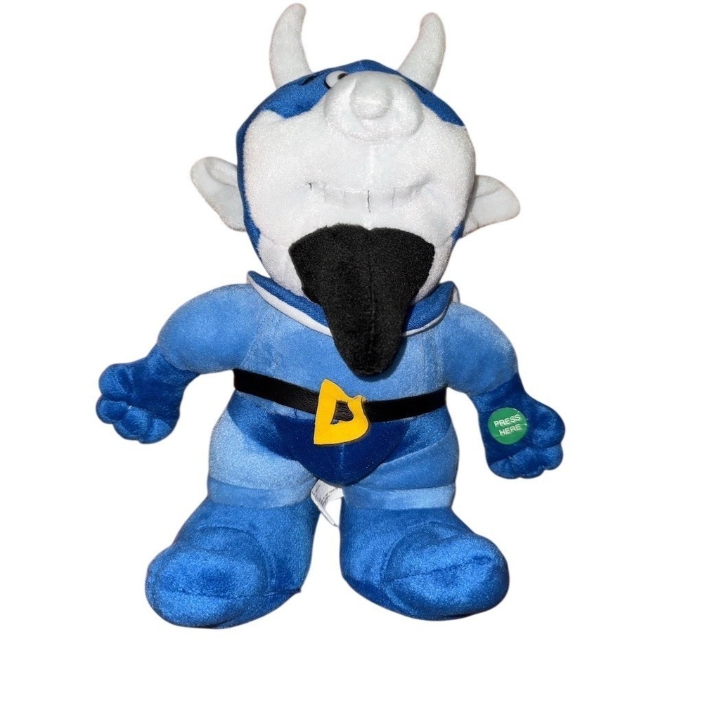 Duke Blue Devils Mascot Plush Blue w/ Cape‎ Sound Button 12" Cameron crazies toy